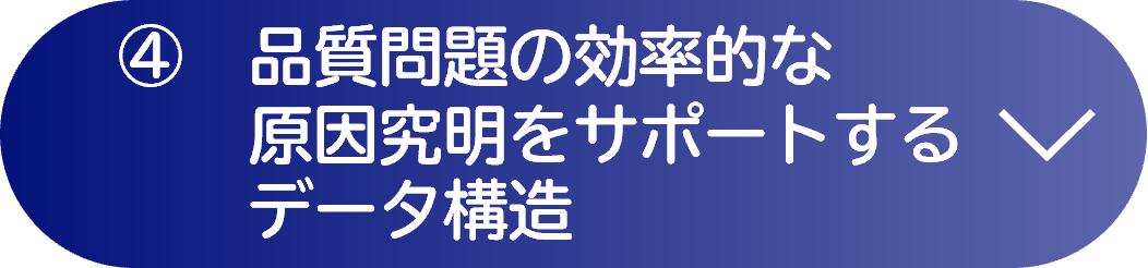 ④　品質問題の効率的な原因究明をサポートするデータ構造