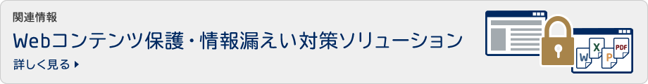 関連情報　Webコンテンツ保護・情報漏えい対策ソリューション